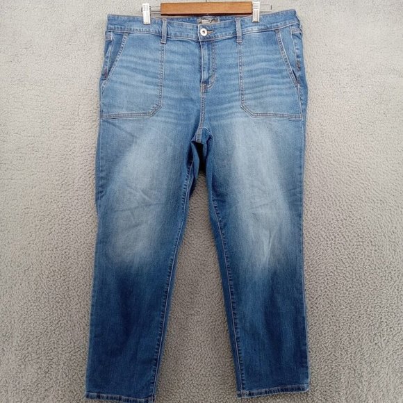 Torrid Jeans Womens 18 Tall Blue‎ Faded Curvy Skinny Tapered Stretch Plus Size - Picture 1 of 9